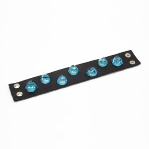 bracciale pelle borchie turchese guiro