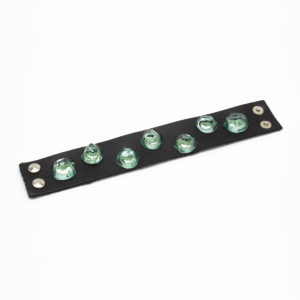bracciale pelle borchie verde guiro