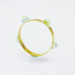 bracciale 5 moduli ottone acquamarina guiro