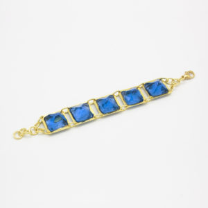 bracciale quadrato 5 moduli blu guiro