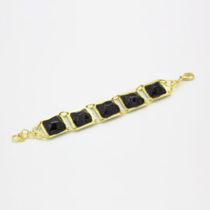 bracciale quadrato 5 moduli nero guiro