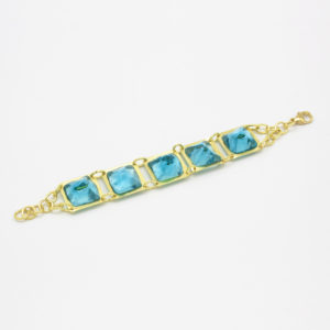 bracciale quadrato 5 moduli turchese guiro
