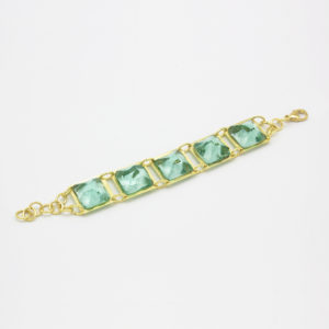 bracciale quadrato 5 moduli verde guiro