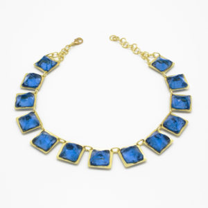 collana 13 moduli quadrati agazia blu guiro